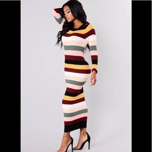 NWT FashionNova Prime & Pop Striped Dress